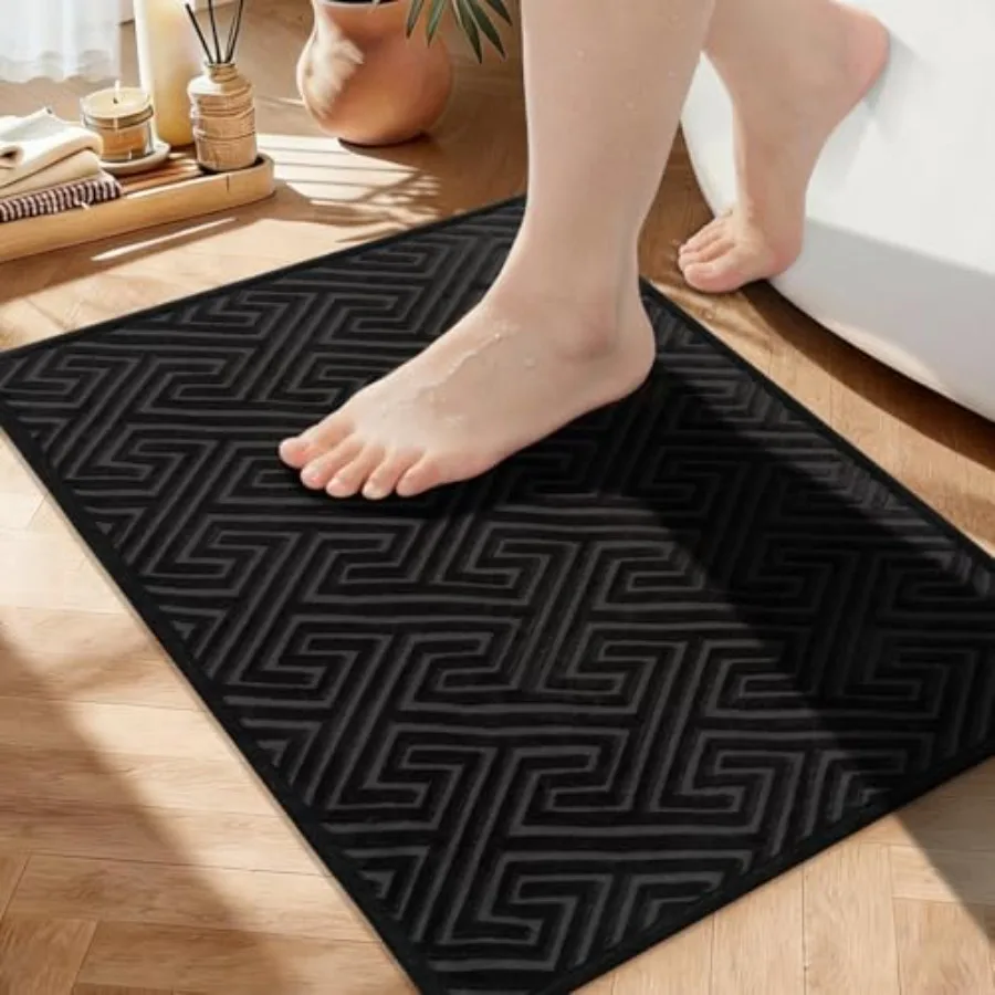 Bathroom Rugs 17"x24", Quick Dry Non Slip Bath Rug, Absorbent Machine Washable Thin Bath Mat for Restroom Floor Tub Laundry Roo
Bathroom Rugs 17"x24", Quick Dry Non Slip Bath Rug, Absorbent Machine Washable Thin Bath Mat for Restroom Floor Tub Laundry Roo