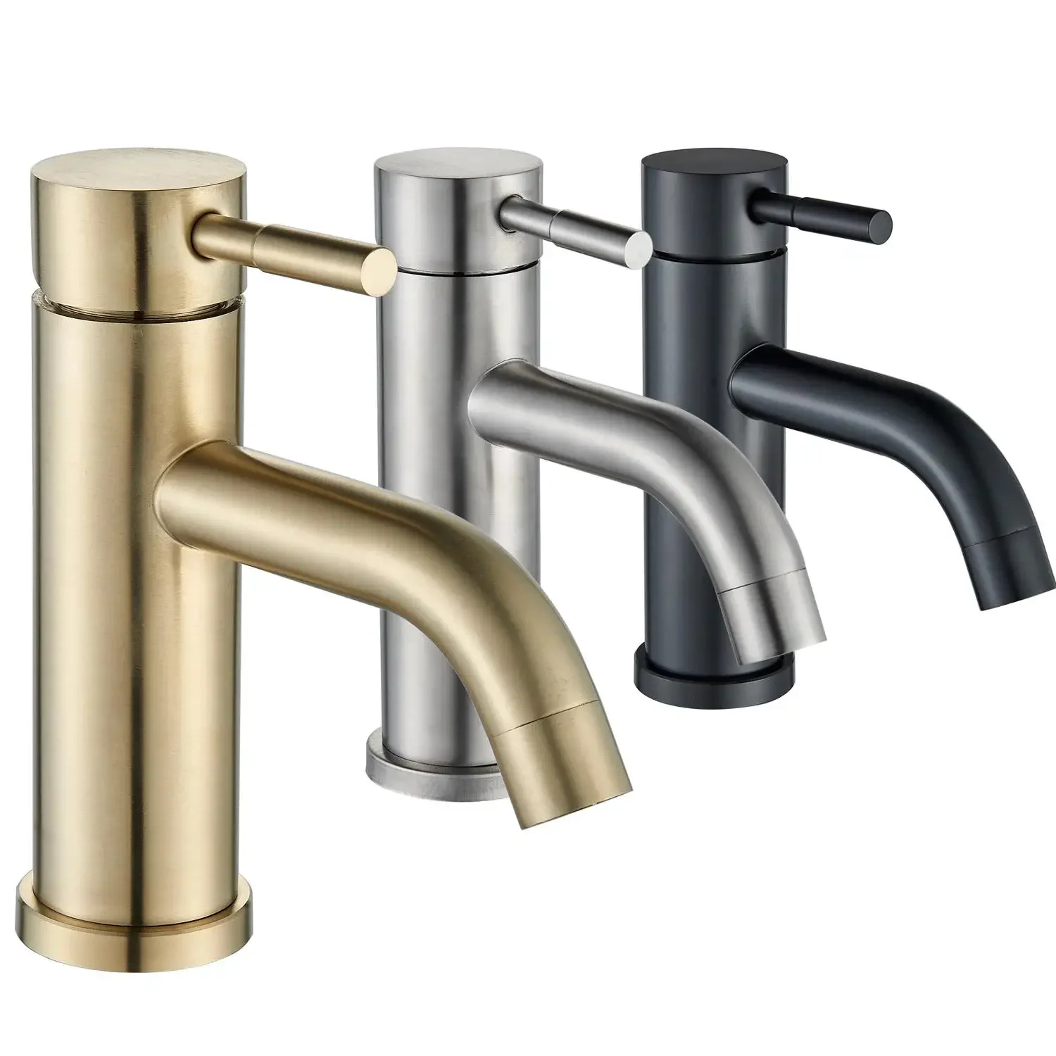 Bathroom Basin Faucet 1/2Inch 304 Stainless Steel Hot and Cold Water Tap Gold Black Silver Color Deck Mounted Basin Sink Faucet
Bathroom Basin Faucet 1/2Inch 304 Stainless Steel Hot and Cold Water Tap Gold Black Silver Color Deck Mounted Basin Sink Faucet