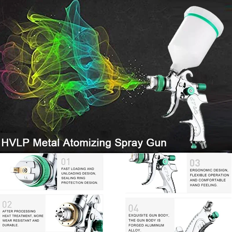 HVLP Spray Gun Adjustable Metal Atomizing Spray Gun for Painting Aerograph Cars Tool Flow Control Sprayer Paint Airbrush Set
HVLP Spray Gun Adjustable Metal Atomizing Spray Gun for Painting Aerograph Cars Tool Flow Control Sprayer Paint Airbrush Set