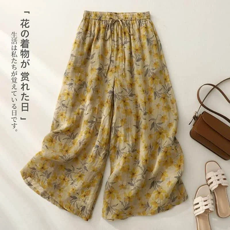 Pop Cotton Linen Wide Leg Pants Women Vintage Korean Style Trousers Clothes Elastic Waist Floral Oversized Casual Loose Baggy Pa
Pop Cotton Linen Wide Leg Pants Women Vintage Korean Style Trousers Clothes Elastic Waist Floral Oversized Casual Loose Baggy Pa