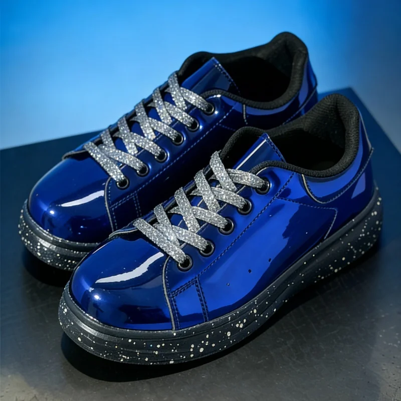 British Trend Skate Shoes for Men, Glossy Patent Leather Upper, Thick Sole, Wear-resistant & Anti-slip for Daily Use
British Trend Skate Shoes for Men, Glossy Patent Leather Upper, Thick Sole, Wear-resistant & Anti-slip for Daily Use