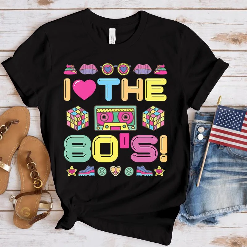 Summer Fashion Vintage I Love The 80'S Print T Shirt Women Graphic Hot Streetwear T Shirt Loose Clothes
Summer Fashion Vintage I Love The 80'S Print T Shirt Women Graphic Hot Streetwear T Shirt Loose Clothes