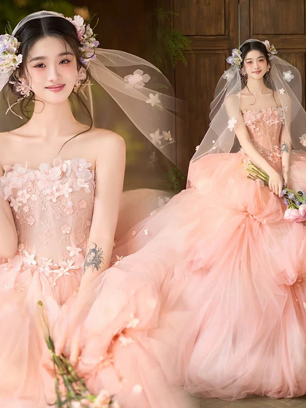 Pink Wedding Dress for Women Floral Embroidery Bridal Gown Korean Style Birthday Adult Ceremony Engagement Photo Studio Shoot
Pink Wedding Dress for Women Floral Embroidery Bridal Gown Korean Style Birthday Adult Ceremony Engagement Photo Studio Shoot