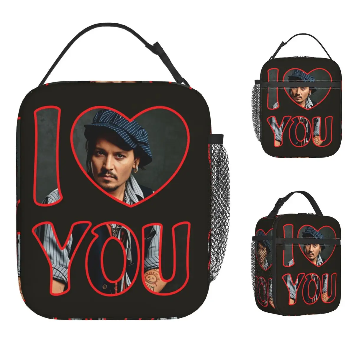 Johnny Depp I Love You Сумка для обеда Портативная коробка для завтрака Женская дизайнерская сумка-холодильник для пикника Kawaii Водонепроницаемая термосумка-тоут
Johnny Depp I Love You Сумка для обеда Портативная коробка для завтрака Женская дизайнерская сумка-холодильник для пикника Kawaii Водонепроницаемая термосумка-тоут