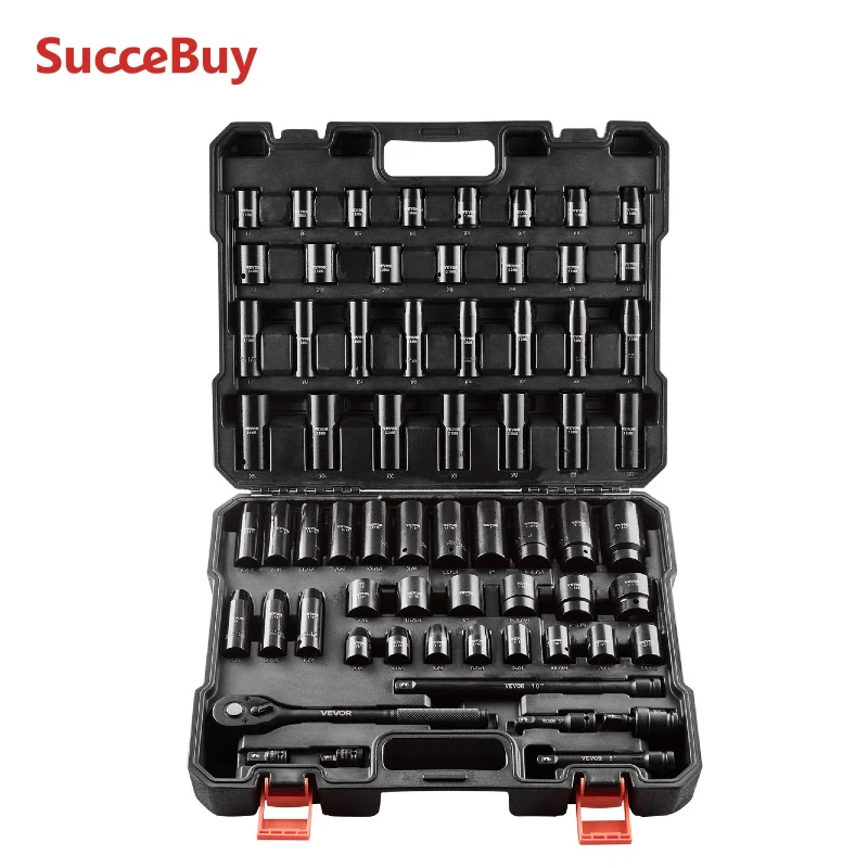 SucceBuy 26/65 шт. Набор ударных головок для привода Pro, набор глубоких стандартных розеток SAE, метрическая, 6-точечная, CR-V, Cr-Mo, легированная сталь, авторемонт
SucceBuy 26/65 шт. Набор ударных головок для привода Pro, набор глубоких стандартных розеток SAE, метрическая, 6-точечная, CR-V, Cr-Mo, легированная сталь, авторемонт