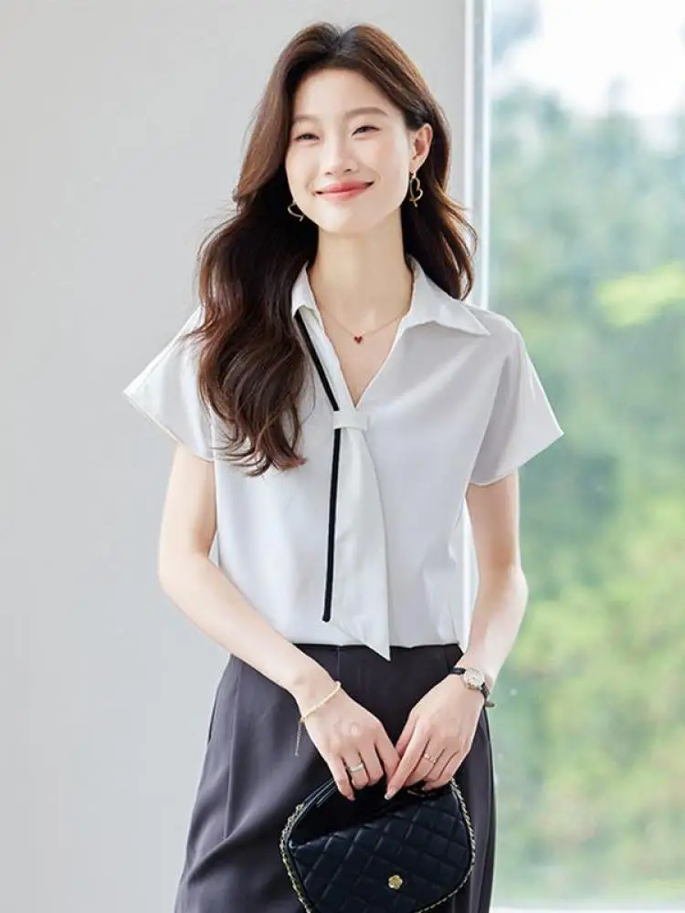 Летняя синяя универсальная рубашка с короткими рукавами, женская белая праздничная офисная женская тонкая короткая рубашка, модная блузка, популярная
Летняя синяя универсальная рубашка с короткими рукавами, женская белая праздничная офисная женская тонкая короткая рубашка, модная блузка, популярная