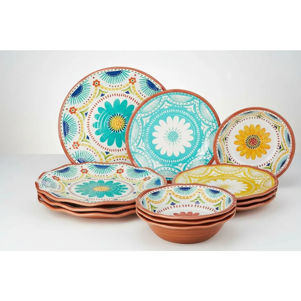 Premium 12-Piece Melamine Dinnerware Set for Family, Durable Dishwasher-Safe Plates and Bowls for Indoor Outdoor Use
Premium 12-Piece Melamine Dinnerware Set for Family, Durable Dishwasher-Safe Plates and Bowls for Indoor Outdoor Use