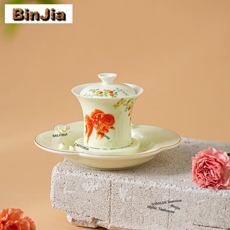 60ml Goldfish Gaiwan Creative Porcelain Bowls Heat Insulation Tea Tureen Tea Bowl With Lid Kit Tea Maker Cover Bowl Drinkware
60ml Goldfish Gaiwan Creative Porcelain Bowls Heat Insulation Tea Tureen Tea Bowl With Lid Kit Tea Maker Cover Bowl Drinkware