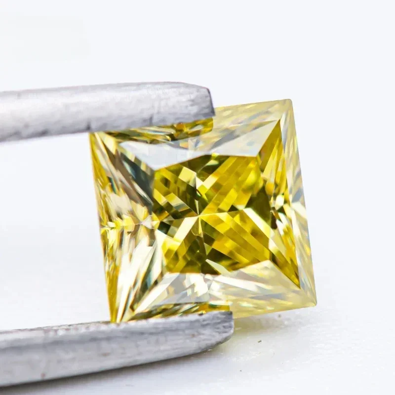 Moissanite Stone Princess Cut Lemon Yellow Color Lab Grown Diamond Gemstone Charms Jewelry for Woman with GRA Certificate
Moissanite Stone Princess Cut Lemon Yellow Color Lab Grown Diamond Gemstone Charms Jewelry for Woman with GRA Certificate