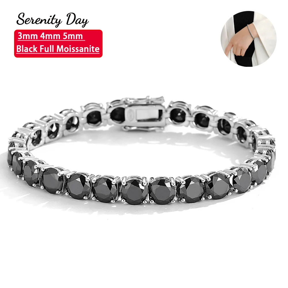 SerenityBlack Moissanite Tennis Bracelet For Women Men GiftSterling Silver Plated Hand Chain Jewelry
SerenityBlack Moissanite Tennis Bracelet For Women Men GiftSterling Silver Plated Hand Chain Jewelry