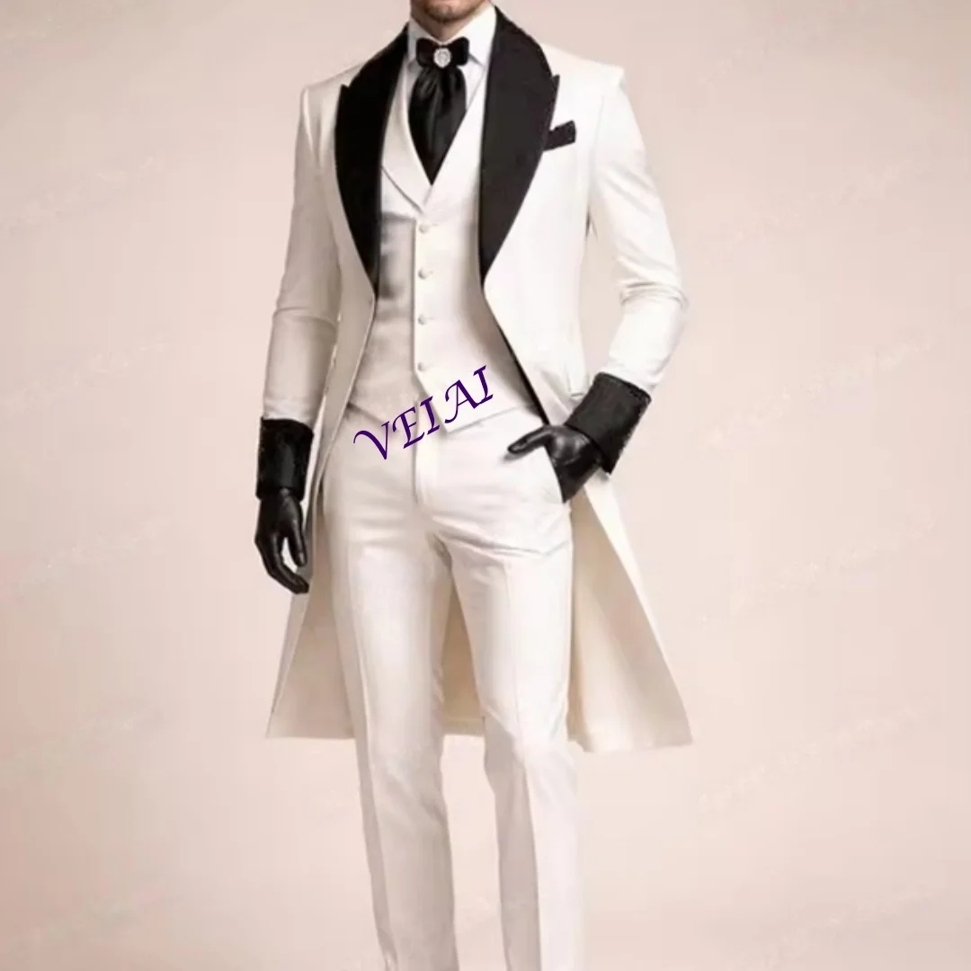 CustomizedWhite And Black Formal Long Men Suit Groom Groomsman Wedding Party Prom Business Male Tuxedos 3 Piece Set Blazer Vest
CustomizedWhite And Black Formal Long Men Suit Groom Groomsman Wedding Party Prom Business Male Tuxedos 3 Piece Set Blazer Vest
