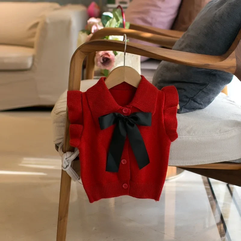 Ins Autumn Kid Girls Knitwear Bow Decoration Velvet Recreational Baby Girl Vest Warm Elastic Sleeveless Children Girl Sweater
Ins Autumn Kid Girls Knitwear Bow Decoration Velvet Recreational Baby Girl Vest Warm Elastic Sleeveless Children Girl Sweater