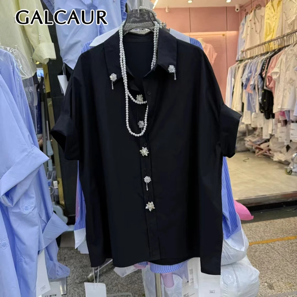 GALCAUR однотонная утягивающая модная блузка из бисера для женщин, однобортный топ с лацканами и короткими рукавами в стиле пэчворк, женская одежда
GALCAUR однотонная утягивающая модная блузка из бисера для женщин, однобортный топ с лацканами и короткими рукавами в стиле пэчворк, женская одежда