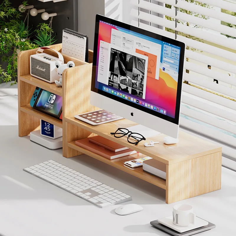 Desktop Computer Heightening Rack, Monitor Screen Holder, Raised Shelf, Desk Storage Base, Shelves