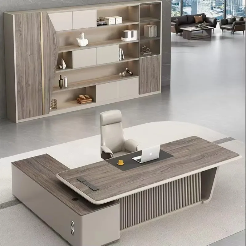 Modern luxury boss desk wooden furniture durable and multifunctional suitable for home villa school manager office desk
Modern luxury boss desk wooden furniture durable and multifunctional suitable for home villa school manager office desk