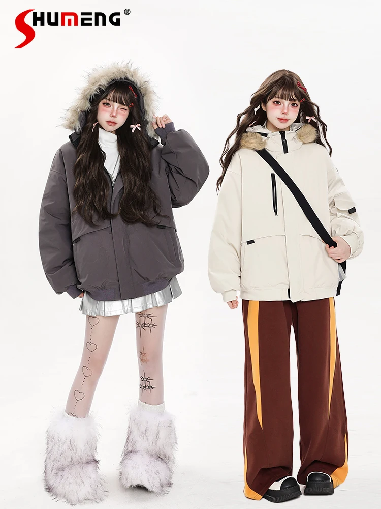 Korean Fashion Highstreet Loose Casual Parkas Jackets Hooded Zipper Sweet Cool All-matched Thick Warm Down Coats Women Winter
Korean Fashion Highstreet Loose Casual Parkas Jackets Hooded Zipper Sweet Cool All-matched Thick Warm Down Coats Women Winter