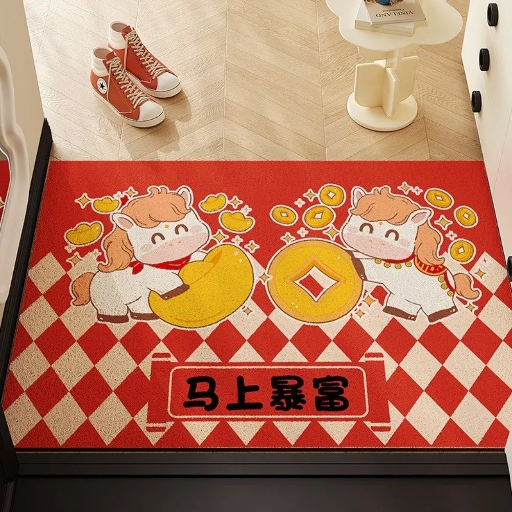 Door Mat Anti-slip Chinese New Year Doormat Wear-Resistant Cartoon Horse Pattern Carpet Red Stain Proof Welcome Mat Home Decor
Door Mat Anti-slip Chinese New Year Doormat Wear-Resistant Cartoon Horse Pattern Carpet Red Stain Proof Welcome Mat Home Decor