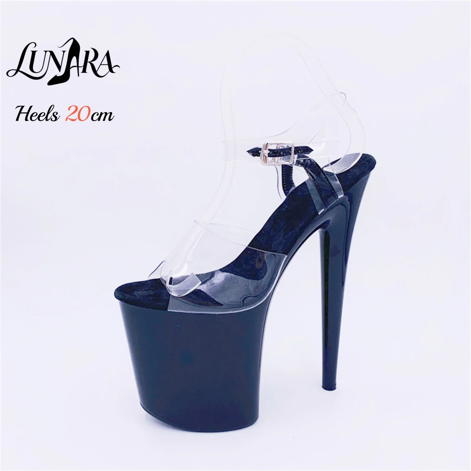 20cm Clear PVC Ultra High Platform High Heel Sandals Open Toe Ankle Strap Buckle Sexy Nightclub Runway Party Stage Shoes
20cm Clear PVC Ultra High Platform High Heel Sandals Open Toe Ankle Strap Buckle Sexy Nightclub Runway Party Stage Shoes