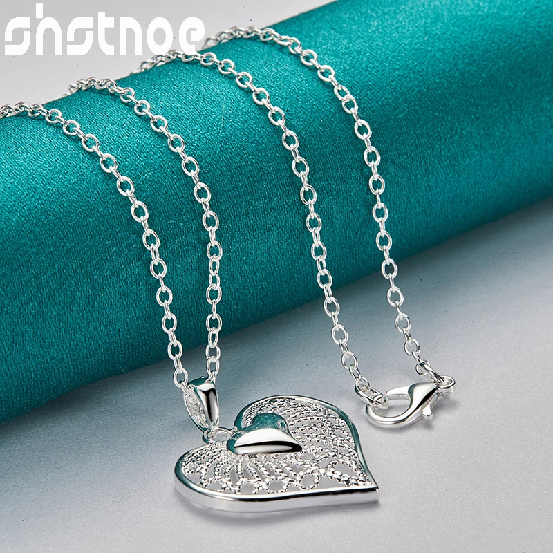 SHSTONE 16-30inch Chain 925 Sterling Silver Hollow Heart Pendant Necklace For Women Wedding Birthday Party Fashion Charm Jewelry
SHSTONE 16-30inch Chain 925 Sterling Silver Hollow Heart Pendant Necklace For Women Wedding Birthday Party Fashion Charm Jewelry