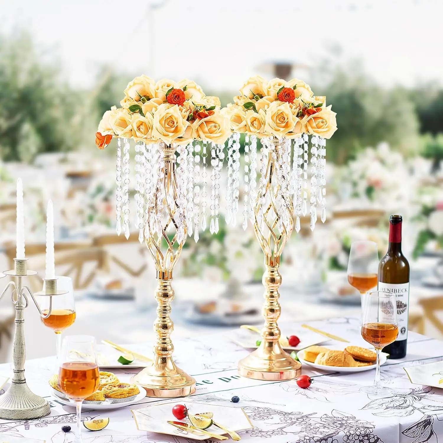 2PCS 55cm Crystal Wedding Flower Stand, Metal Wedding Centerpiece Vase, Flower Holders Floral Display Rack for Tables Wedding
2PCS 55cm Crystal Wedding Flower Stand, Metal Wedding Centerpiece Vase, Flower Holders Floral Display Rack for Tables Wedding