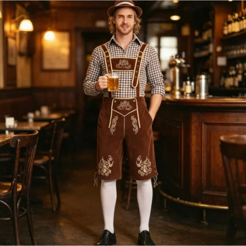 Men's German Oktoberfest Outfit Bavarian Suspenders Pants Set Traditional Beer Festival Costume for Munich Themed Party
Men's German Oktoberfest Outfit Bavarian Suspenders Pants Set Traditional Beer Festival Costume for Munich Themed Party