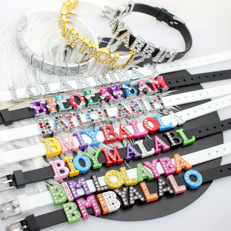 Bracelet Lyric With Letters Black White Slide Charms Letters With 10pcs Randomly Various Spain Jewelry For Women Kids Gift
Bracelet Lyric With Letters Black White Slide Charms Letters With 10pcs Randomly Various Spain Jewelry For Women Kids Gift