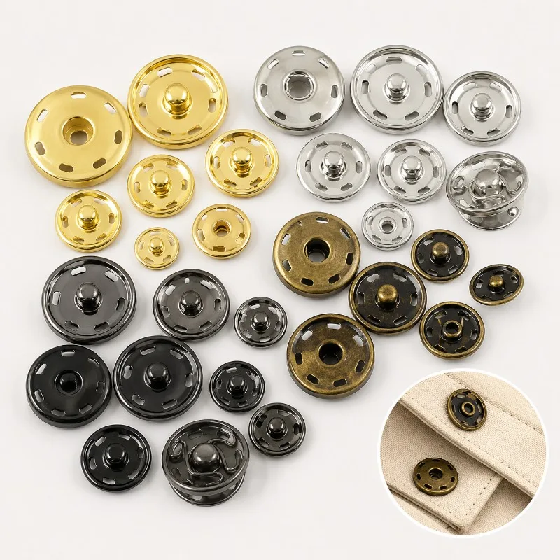 50Sets 8-30mm Metal Snap Buttons Leather Fastener Press Studs Invisible Clasp for Coat Shoes Clothes Garment Repair Accessories
50Sets 8-30mm Metal Snap Buttons Leather Fastener Press Studs Invisible Clasp for Coat Shoes Clothes Garment Repair Accessories