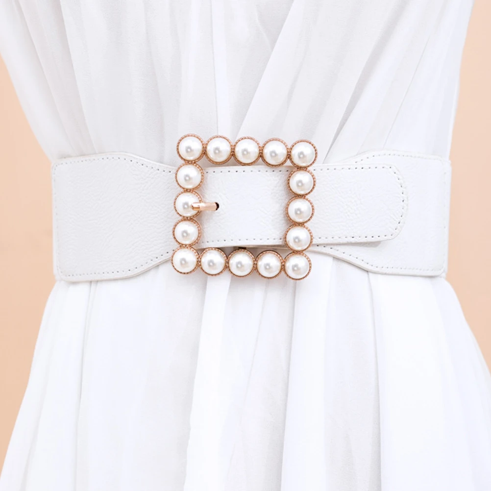 Pearl Square Buckle Belt White Pearl Waistband Ladies Decorative Fashion Elastic Corset Skirt Ornament Dress Accessory
Pearl Square Buckle Belt White Pearl Waistband Ladies Decorative Fashion Elastic Corset Skirt Ornament Dress Accessory
