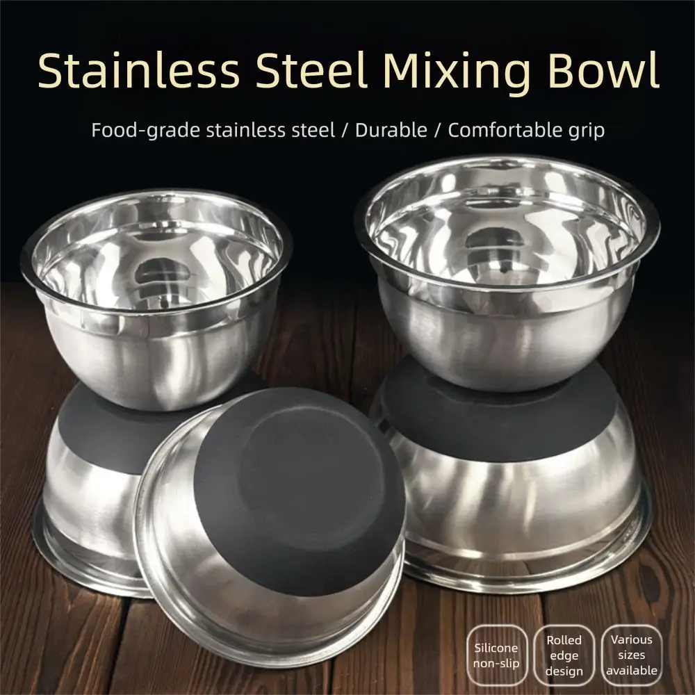 Stainless Steel Stainless Steel Basins Round Shape Splash-Proof Cover Household Basins Silicone Bottom Thickened Kitchen Basins
Stainless Steel Stainless Steel Basins Round Shape Splash-Proof Cover Household Basins Silicone Bottom Thickened Kitchen Basins
