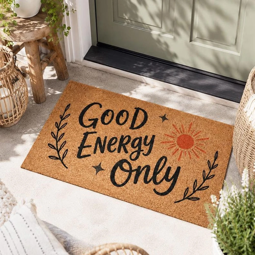 Good Energy Only Boho Doormat Personalized Macrame Welcome Mat for Front Porch Entry Decor Housewarming Front Door Gift
Good Energy Only Boho Doormat Personalized Macrame Welcome Mat for Front Porch Entry Decor Housewarming Front Door Gift
