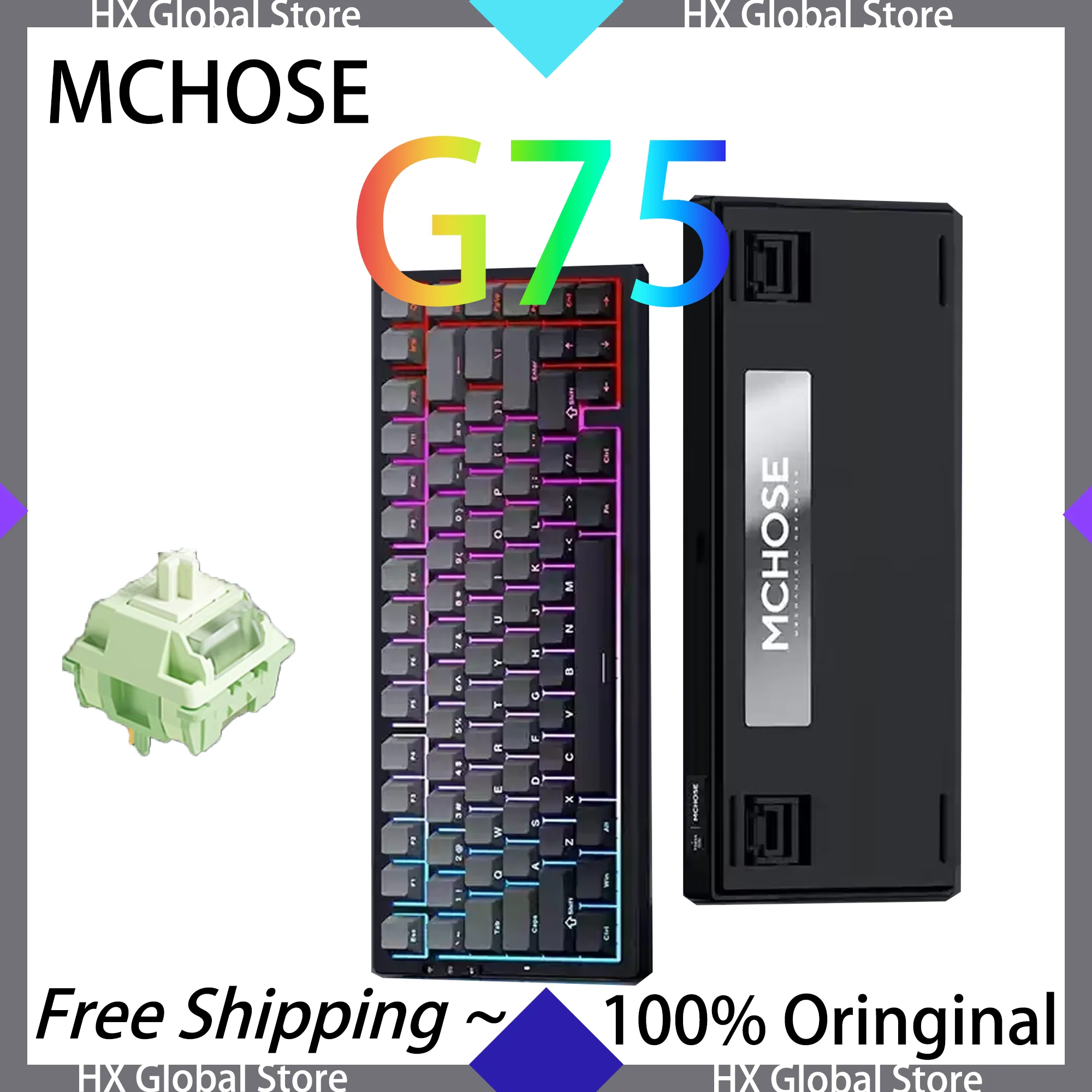 MCHOSE G75 Pro Mechanical Keyboard Grey Desktop Tri-Mode Gaming Wireless Hot Swap Gasket Laptop Gamer Customized Accessories
MCHOSE G75 Pro Mechanical Keyboard Grey Desktop Tri-Mode Gaming Wireless Hot Swap Gasket Laptop Gamer Customized Accessories