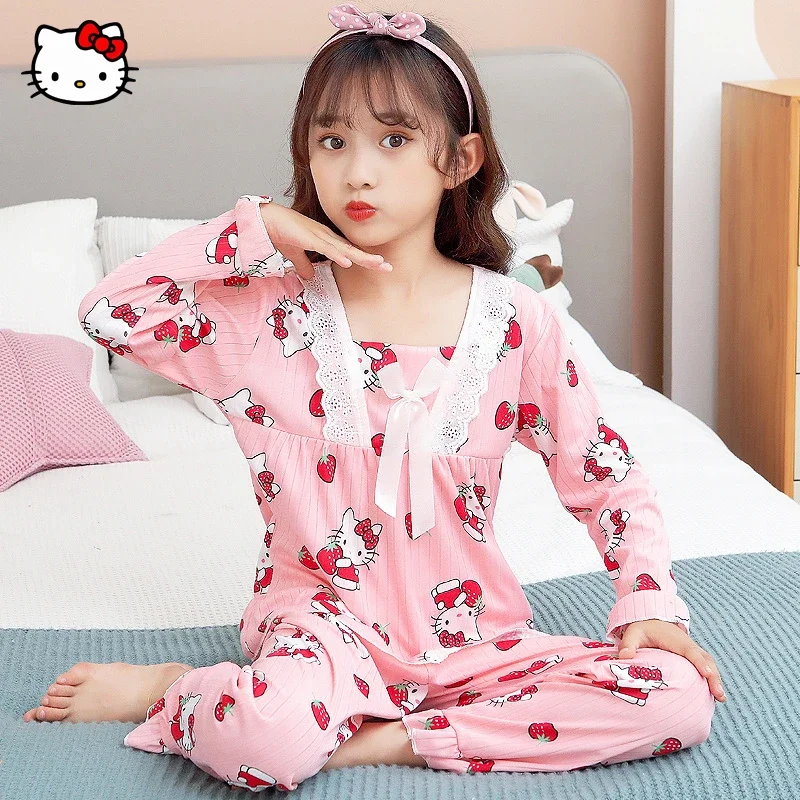 New Kawaii Sanrio Hello Kitty Home Clothes Kuromi My Melody Cute Summer Long-sleeved Children's Pajamas Air-conditioning Clothes
New Kawaii Sanrio Hello Kitty Home Clothes Kuromi My Melody Cute Summer Long-sleeved Children's Pajamas Air-conditioning Clothes