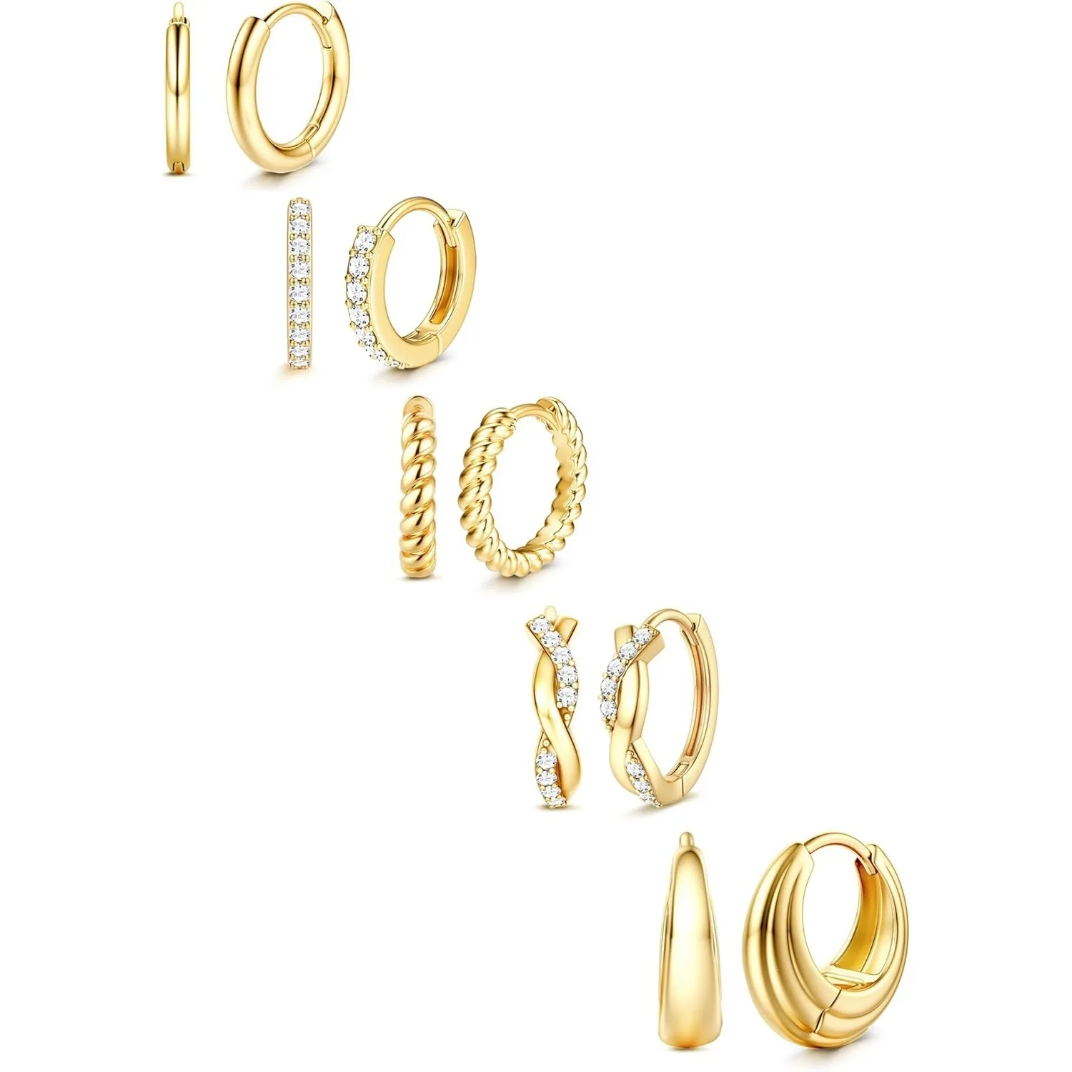 Bobisty 14K Gold Plated Hoop Earrings for Women Hypoallergenic Earring Non Tarnish Trendy Earrings Sets for Multiple Piercing
Bobisty 14K Gold Plated Hoop Earrings for Women Hypoallergenic Earring Non Tarnish Trendy Earrings Sets for Multiple Piercing