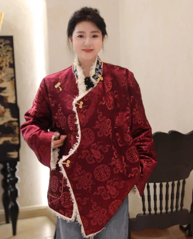 Chinese Cotton Coat Wool Imitation Silk Imitation Lamb Wool Xizang Suit
Chinese Cotton Coat Wool Imitation Silk Imitation Lamb Wool Xizang Suit
