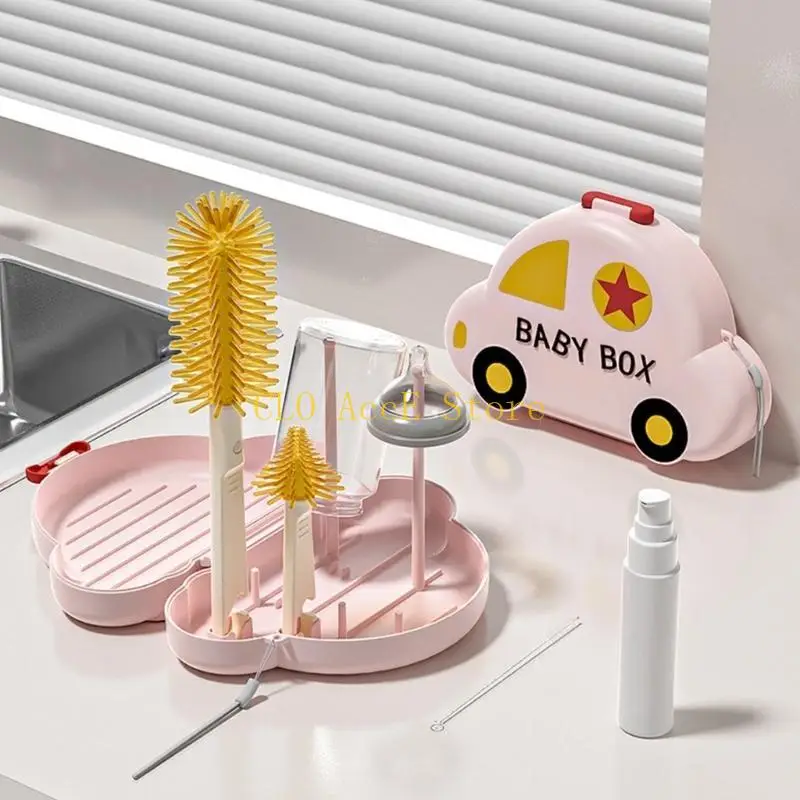 16FE Baby Bottle Brush Set with Bottle Brush Straw Brush Nipple Brush Soap Dispenser and Drying Rack Baby Bottle Cleaner
16FE Baby Bottle Brush Set with Bottle Brush Straw Brush Nipple Brush Soap Dispenser and Drying Rack Baby Bottle Cleaner