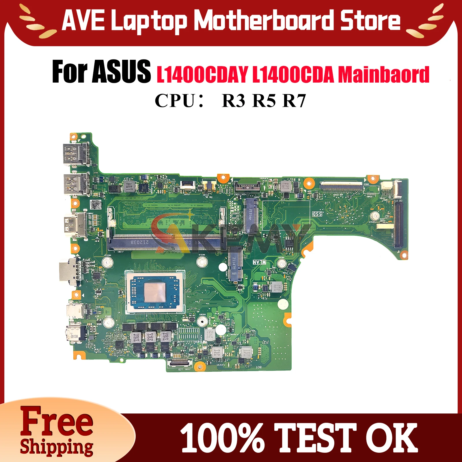 L1400CDA Laptop Motherboard For ASUS VivoBook L1400CDAY L1400C Notebook Mainboard With R3 R5 R7 CPU 100% tests OK fast shipping
L1400CDA Laptop Motherboard For ASUS VivoBook L1400CDAY L1400C Notebook Mainboard With R3 R5 R7 CPU 100% tests OK fast shipping