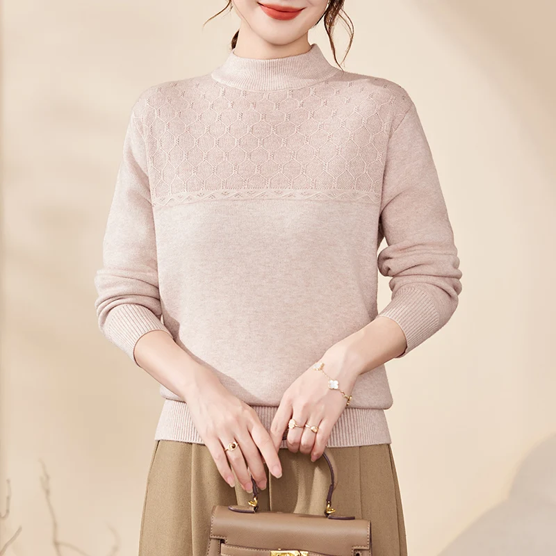 Faionable Knitted Sweater Women's Base Layer Outerwear Autumn Winter Loose Fit Polyester Fiber ort Sle f High Collar
Faionable Knitted Sweater Women's Base Layer Outerwear Autumn Winter Loose Fit Polyester Fiber ort Sle f High Collar