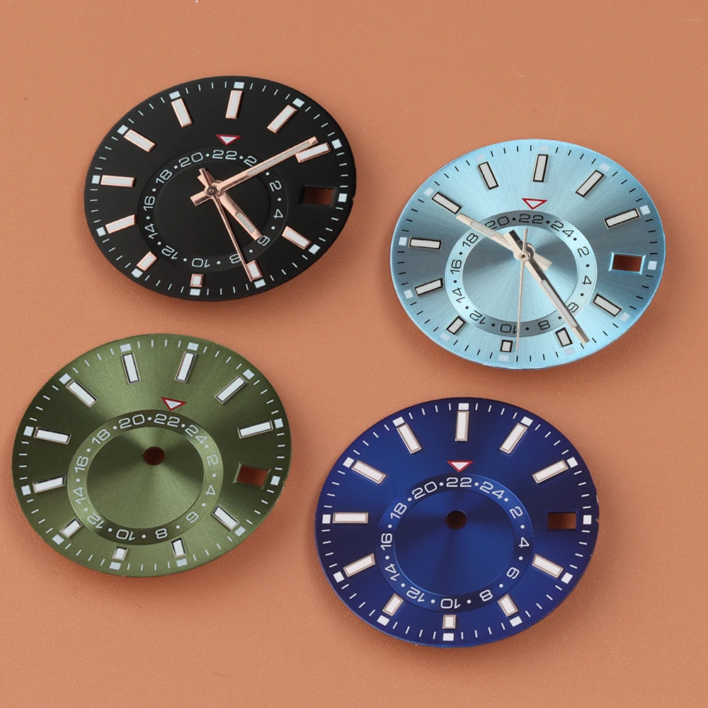 28.5mm NH35 Sunburst Dial Fit NH35 NH36 Automatic Movement High Quality Watch Dial Hands Green Luminous Watch Modification Parts
28.5mm NH35 Sunburst Dial Fit NH35 NH36 Automatic Movement High Quality Watch Dial Hands Green Luminous Watch Modification Parts