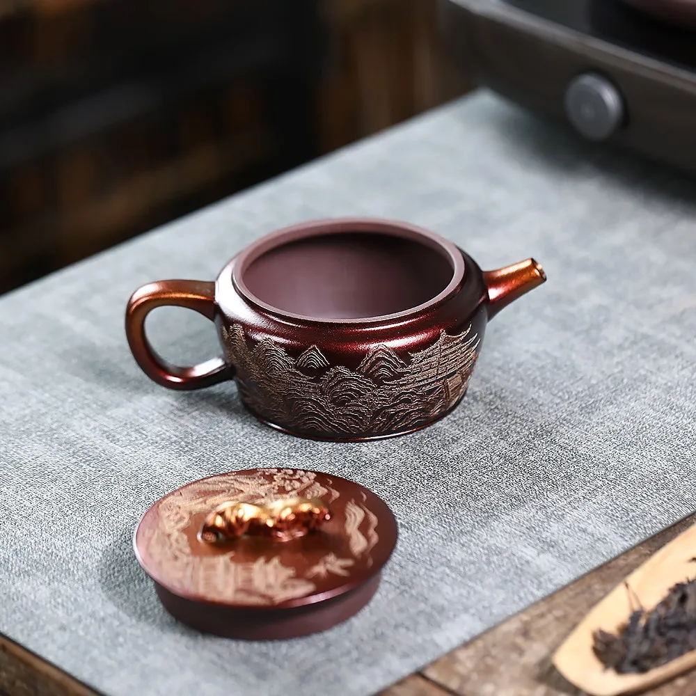 Handmade Yixing Purple Clay Pot Ore Ancient Burning Crouching Kung Fu Teapot Set Large Mouth Ball Hole 220C
Handmade Yixing Purple Clay Pot Ore Ancient Burning Crouching Kung Fu Teapot Set Large Mouth Ball Hole 220C
