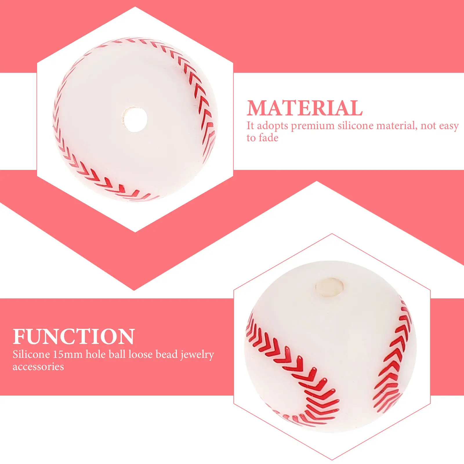 10Pcs Silicone Sports Ball Beads DIY Jewelry Craft Materials Smooth Surface Compact Size for Bracelet Necklace Making
10Pcs Silicone Sports Ball Beads DIY Jewelry Craft Materials Smooth Surface Compact Size for Bracelet Necklace Making