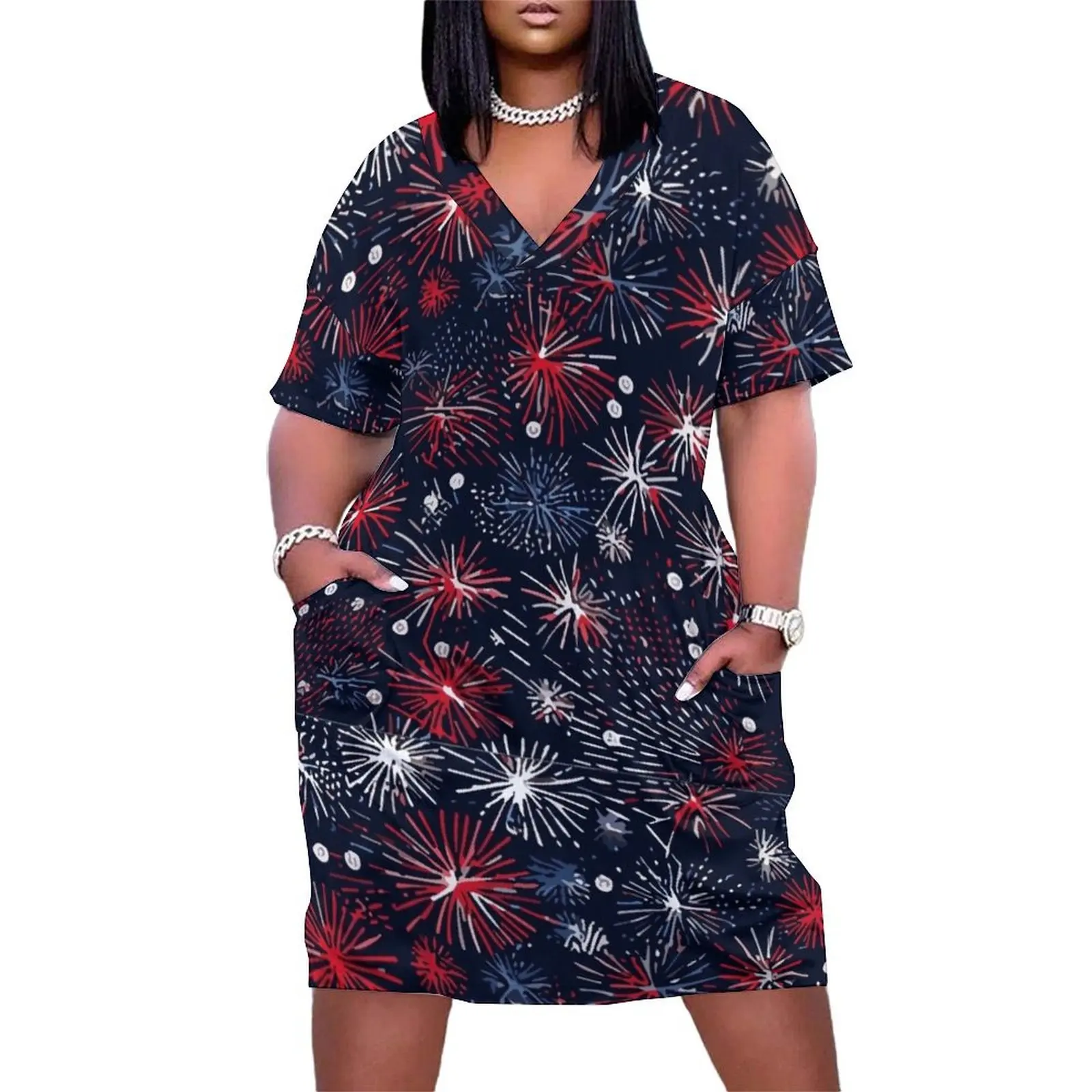 Stars, Stripes, and Fireworks: Celebrating Independence Day with Red, White, and Blue Loose Pocket Dress
Stars, Stripes, and Fireworks: Celebrating Independence Day with Red, White, and Blue Loose Pocket Dress
