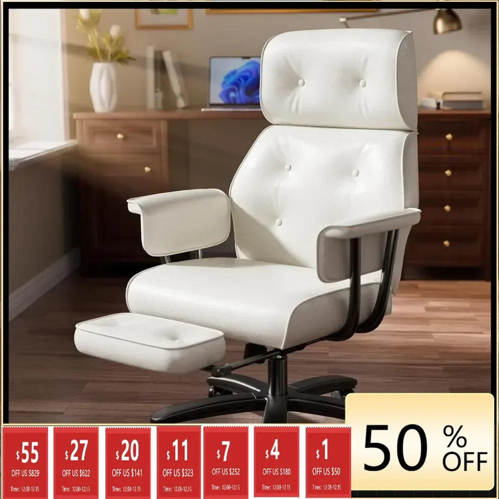 Reclining Office Chair with Footrest, 400lbs Wide Seat, Leather High Back Ergonomic
Reclining Office Chair with Footrest, 400lbs Wide Seat, Leather High Back Ergonomic