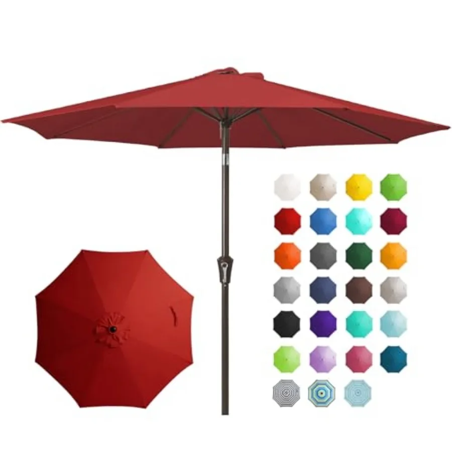 9FT Outdoor Patio Umbrella Outdoor Table Umbrella with Push Button Tilt and Crank, Market Umbrella 8 Sturdy Ribs UV Protection
9FT Outdoor Patio Umbrella Outdoor Table Umbrella with Push Button Tilt and Crank, Market Umbrella 8 Sturdy Ribs UV Protection