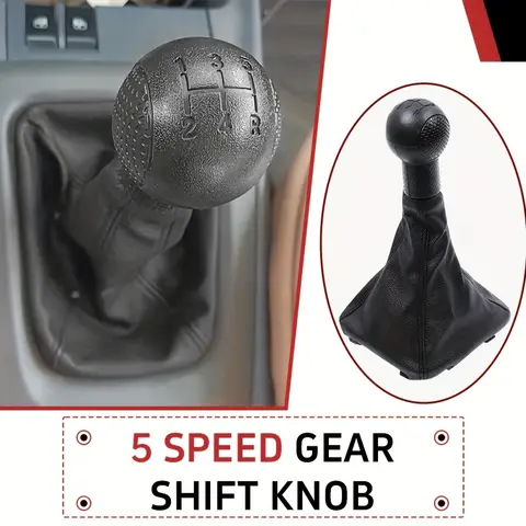 PU Leather 5 Speed Gear Shift Knob for Chevrolet Sail 2009-2015 Manual Shifter Lever Cover Black Textured Handle