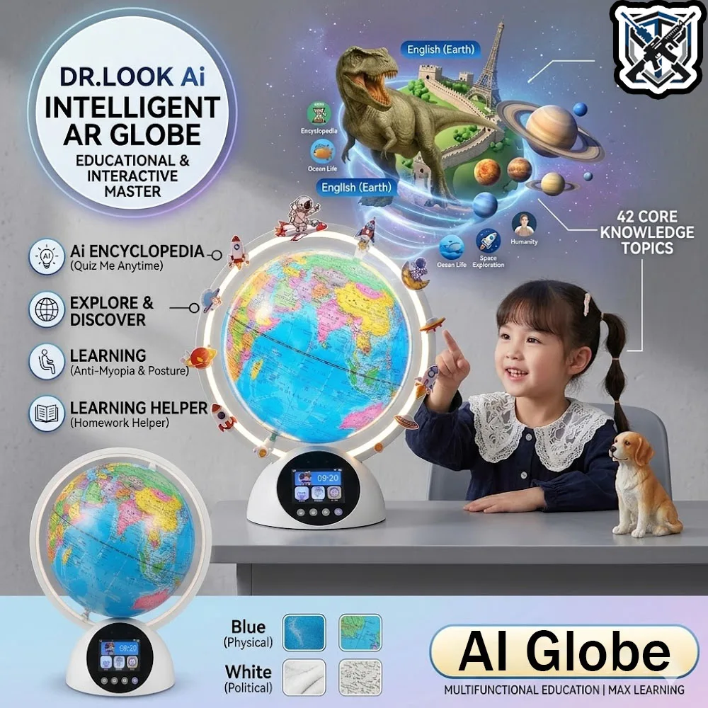 AI Globe,Contains 42 Core Knowledge Topics Smart AI Encyclopedia Voice Reading Educational Toy for Early Learning
AI Globe,Contains 42 Core Knowledge Topics Smart AI Encyclopedia Voice Reading Educational Toy for Early Learning