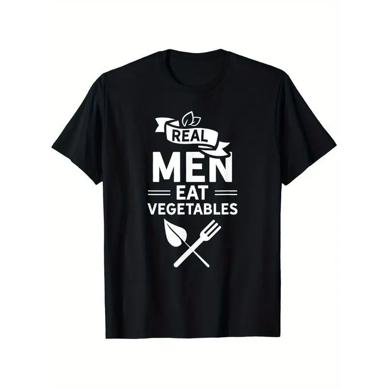 Men's "REAL MEN EAT VEGETABLES" T-Shirt Funny Vegan Slogan Tee Healthy Lifestyle Fitness Graphic Short Sleeve Casual Top
Men's "REAL MEN EAT VEGETABLES" T-Shirt Funny Vegan Slogan Tee Healthy Lifestyle Fitness Graphic Short Sleeve Casual Top
