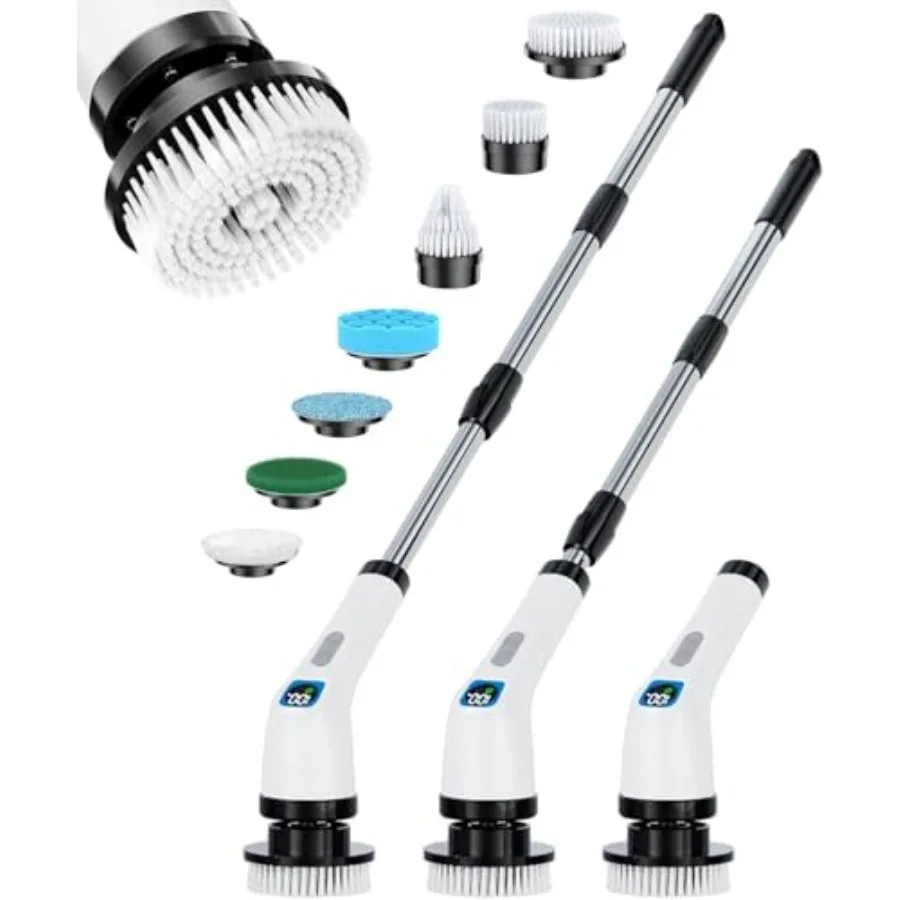 Electric spin scrubber for bathroom cleaning: ABS plastic, white, cordless IPX7 waterproof with 7 interchangeable brush heads f
Electric spin scrubber for bathroom cleaning: ABS plastic, white, cordless IPX7 waterproof with 7 interchangeable brush heads f
