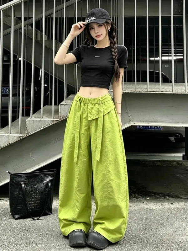 Slimming Hot Girl Set Women's Summer High Waist Wide Leg Pants Short Sleeve Top Green Two Piece Set Fashionable Casual Outfit
Slimming Hot Girl Set Women's Summer High Waist Wide Leg Pants Short Sleeve Top Green Two Piece Set Fashionable Casual Outfit