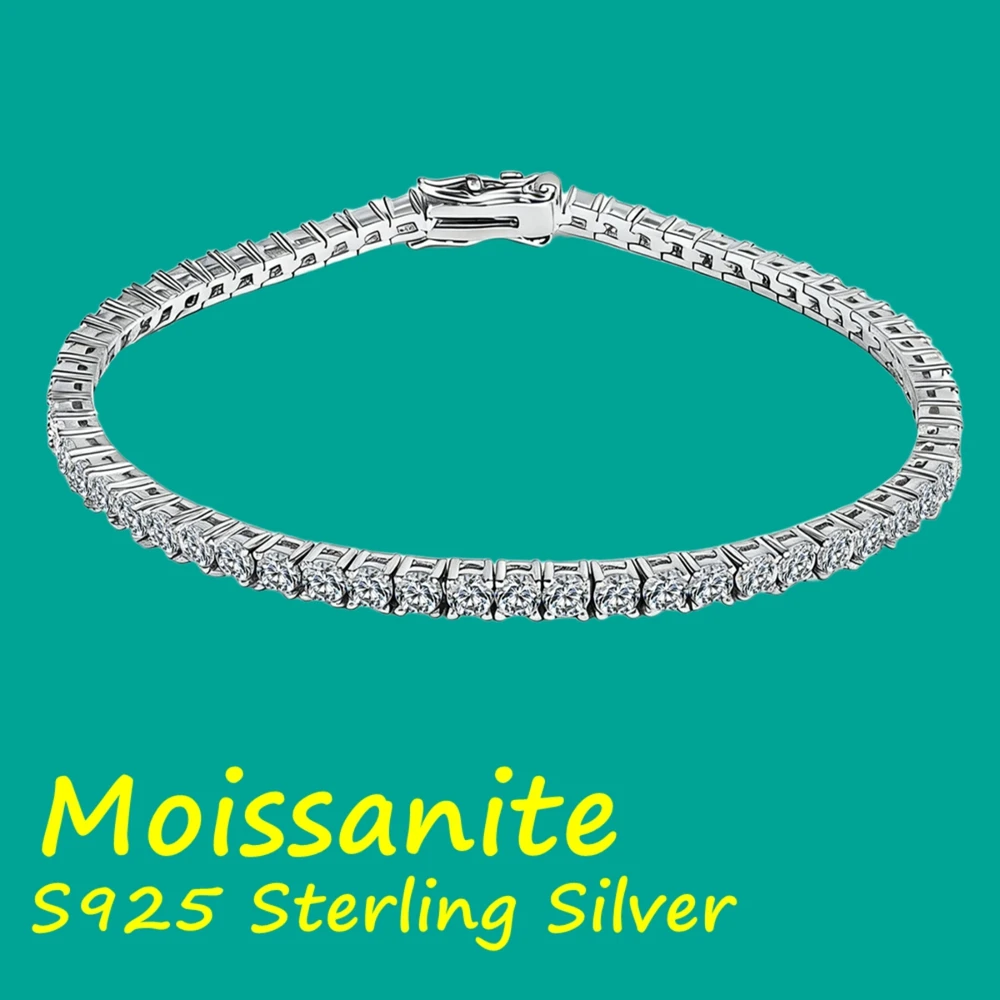 Factory Price 3mm-5mm S925 Sterling Silver D Color VVS1 Moissanite Diamond Tennis Bracet for Men Women with Certificate
Factory Price 3mm-5mm S925 Sterling Silver D Color VVS1 Moissanite Diamond Tennis Bracet for Men Women with Certificate