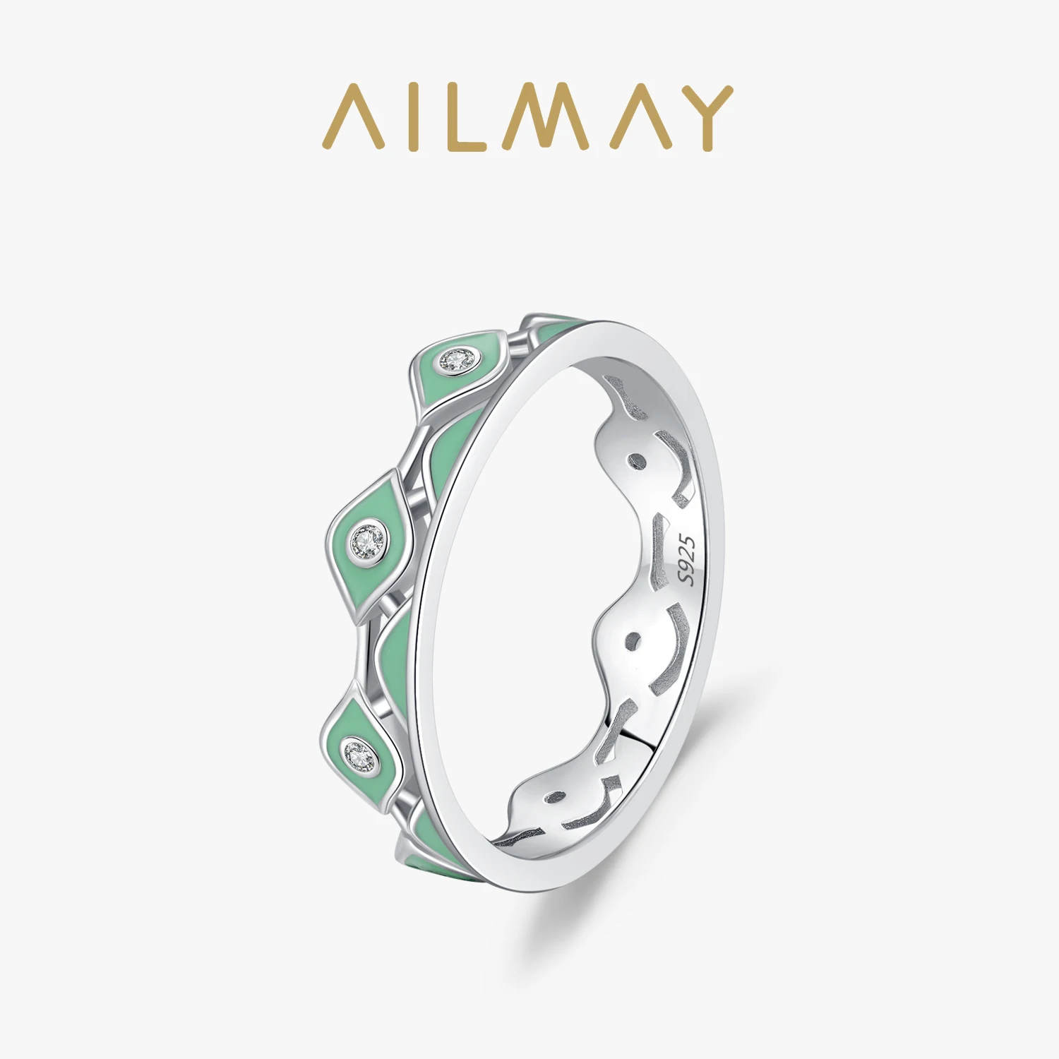 Ailmay 925 Sterling Silver Vintage Green Enamel Eyes Fashion Zirconia Finger Ring For Women Wedding Banquet Fine Jewelry Gift
Ailmay 925 Sterling Silver Vintage Green Enamel Eyes Fashion Zirconia Finger Ring For Women Wedding Banquet Fine Jewelry Gift